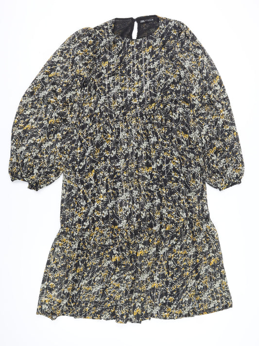 Zara Women's Multicoloured Floral A-Line Dress XS