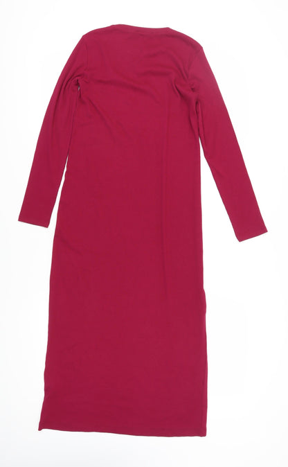Zara Women's Red Long Bodycon Dress Size S