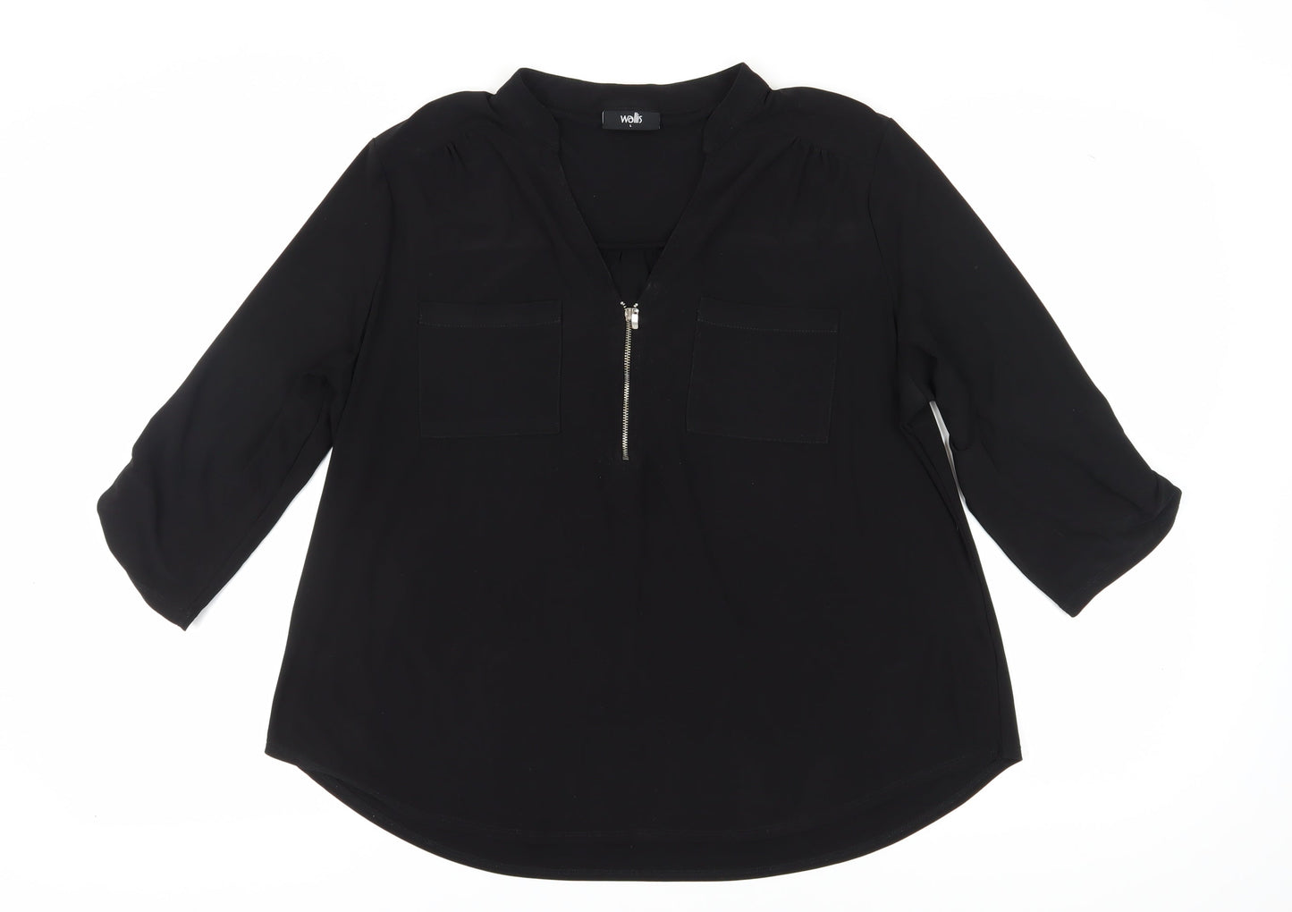 Womens UK Size L Wallis Black Basic Blouse