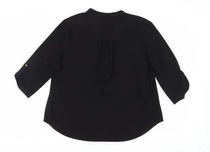 Womens UK Size L Wallis Black Basic Blouse