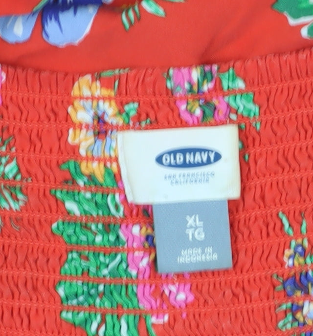 Old Navy Women's Red Floral Slip Dress XL
