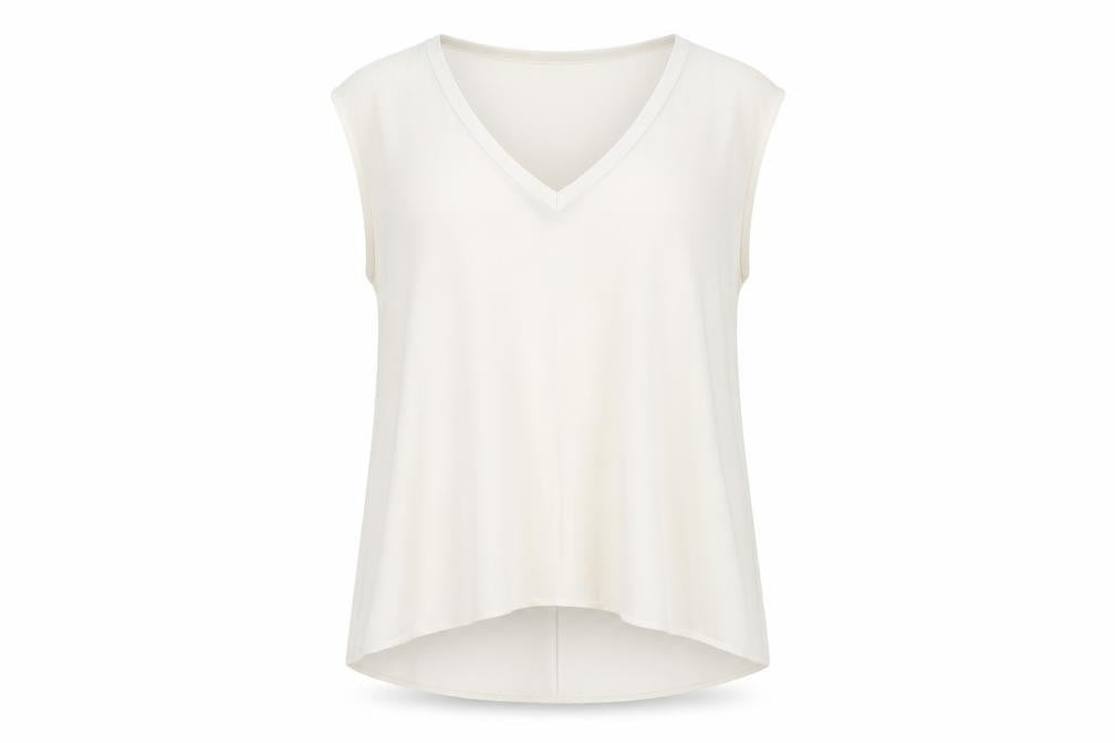 Womens UK Size 12 Zara Ivory Basic Tank