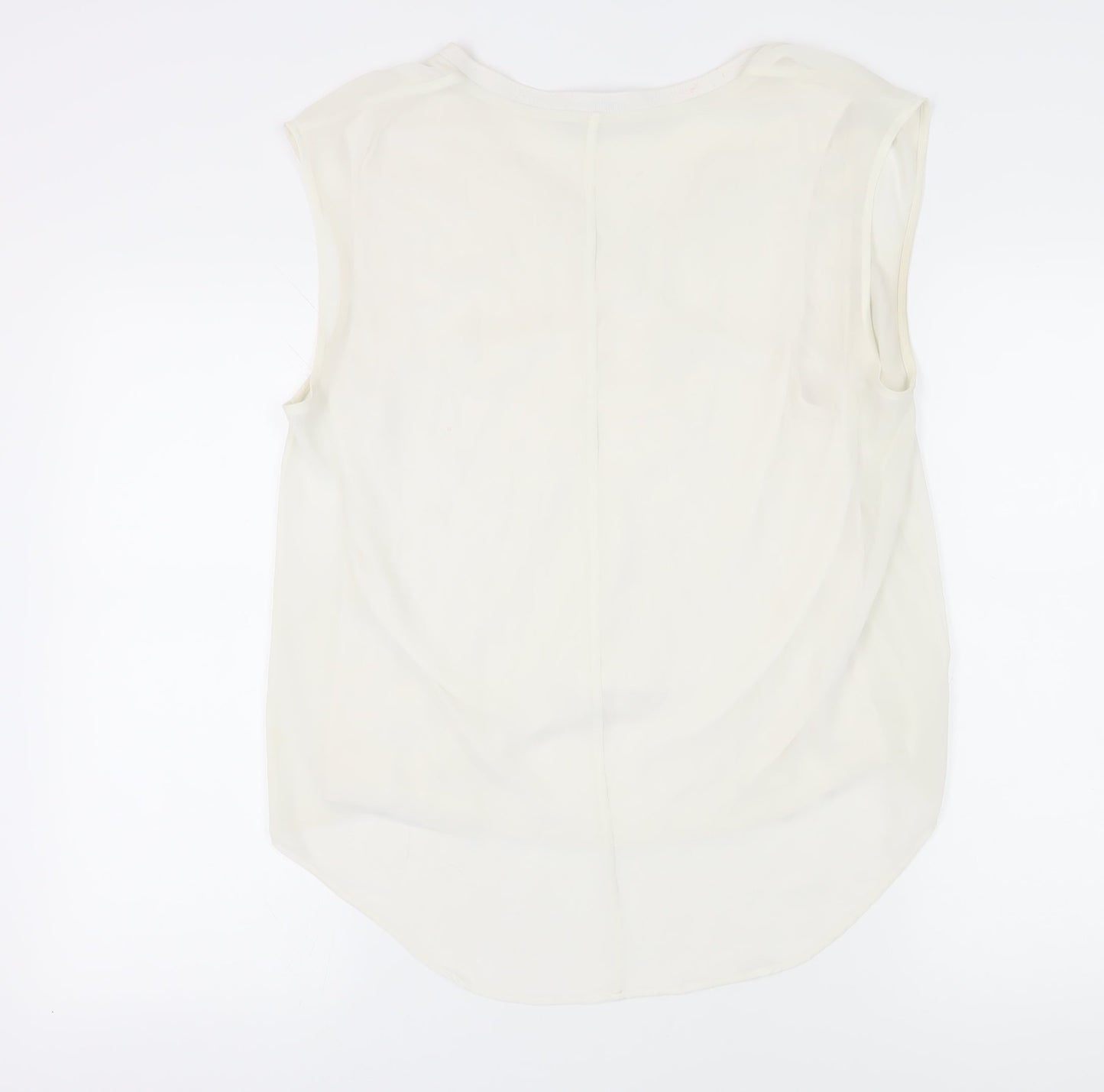 Womens UK Size 12 Zara Ivory Basic Tank
