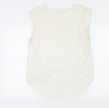Womens UK Size 12 Zara Ivory Basic Tank