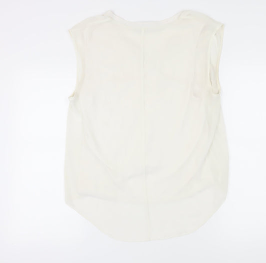 Womens UK Size 12 Zara Ivory Basic Tank