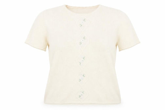 Womens UK Size 14 Honor Millburn Ivory Basic T-Shirt
