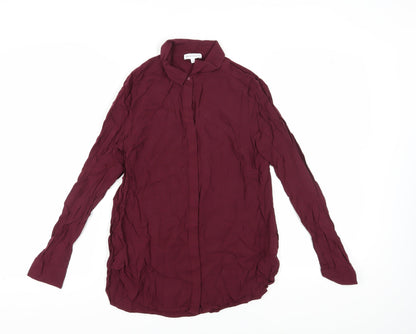 Womens UK Size 12 Warehouse Purple Basic Button-Up