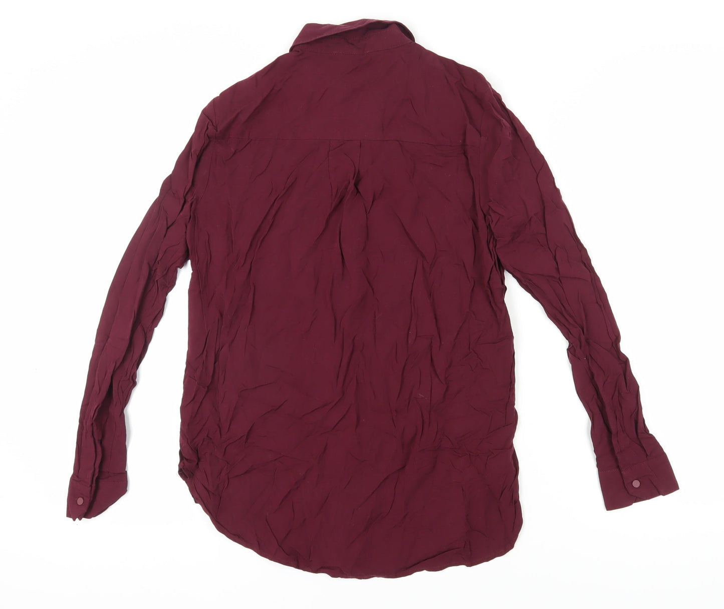 Womens UK Size 12 Warehouse Purple Basic Button-Up