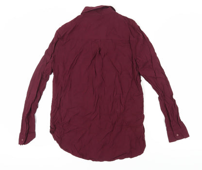Womens UK Size 12 Warehouse Purple Basic Button-Up