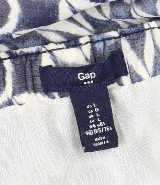 Gap Women's Blue Geometric Skirt L - Excellent Condition