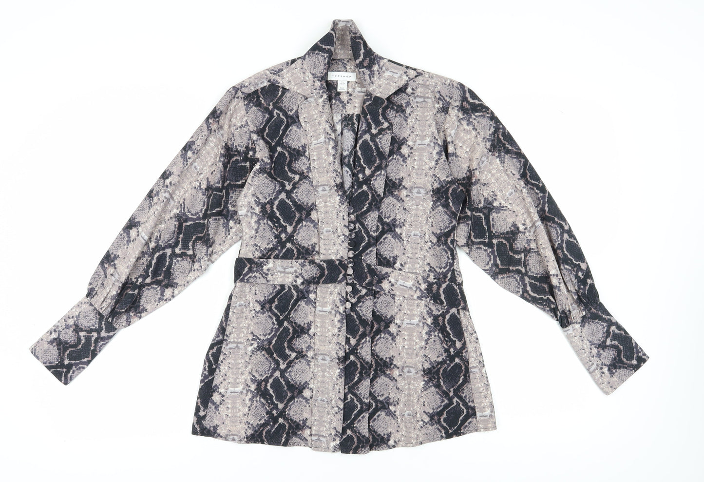 Womens UK Size 6 Topshop Brown Tunic Blouse