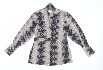 Womens UK Size 6 Topshop Brown Tunic Blouse