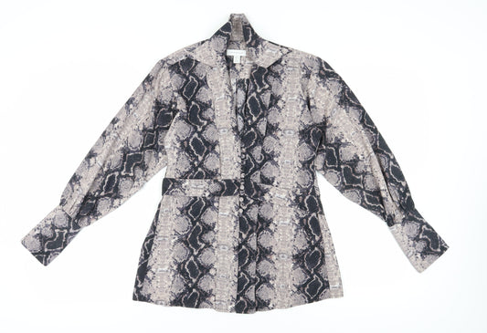 Womens UK Size 6 Topshop Brown Tunic Blouse