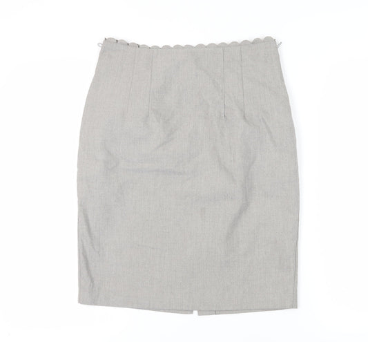 Oasis Women's Grey Pencil Skirt Size 12 for Business Wear
