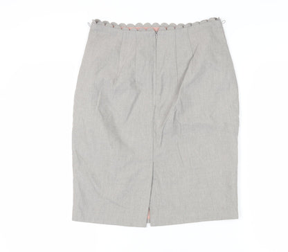 Oasis Women's Grey Pencil Skirt Size 12 for Business Wear