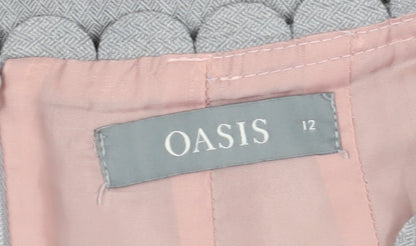 Oasis Women's Grey Pencil Skirt Size 12 for Business Wear