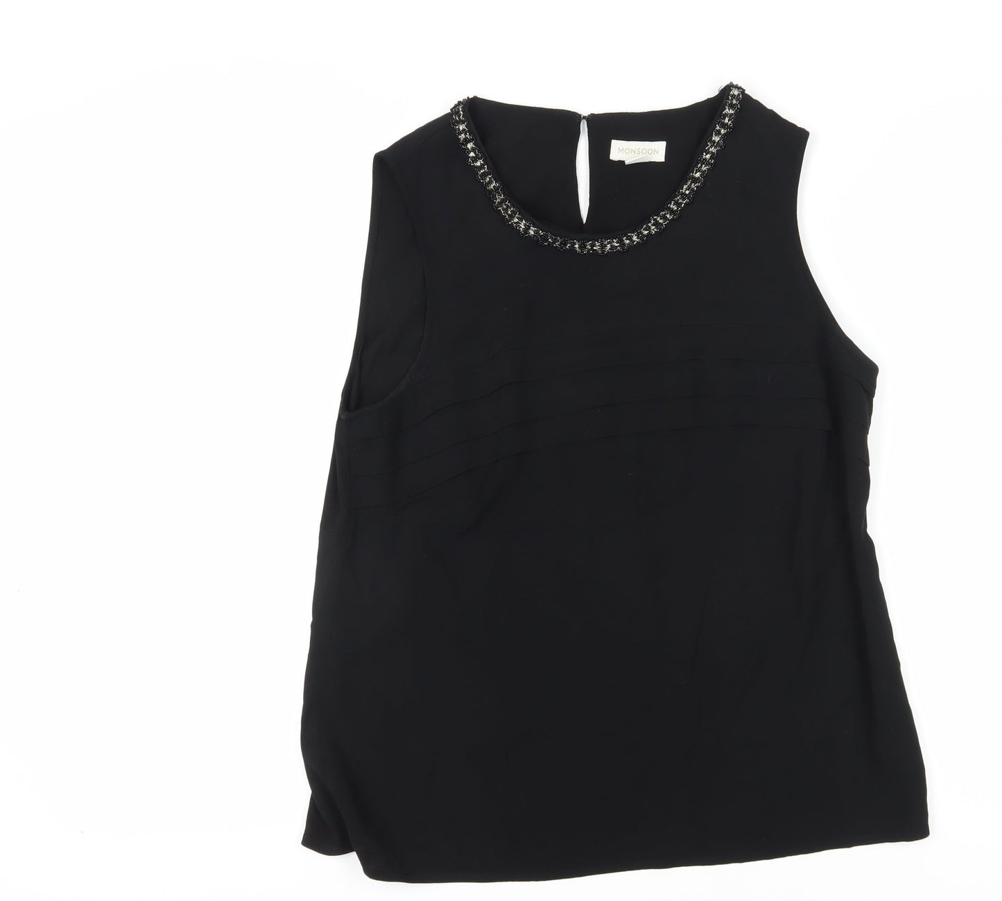 Womens UK Size 14 Monsoon Black Basic Blouse