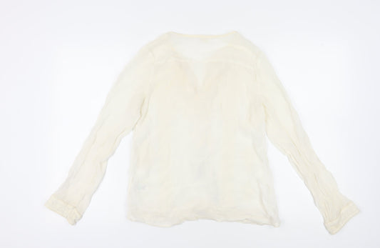 Falmer Heritage Women’s Ivory Viscose Tunic Blouse Size 10