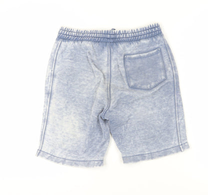 River Island Men's Blue Acid Wash Sweat Shorts XXS