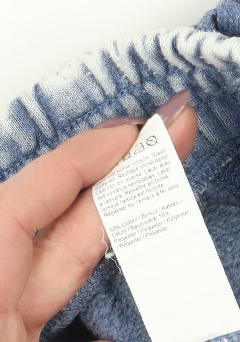 River Island Men's Blue Acid Wash Sweat Shorts XXS