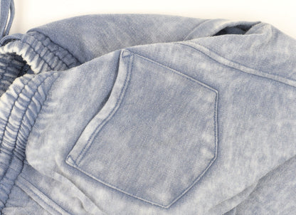 River Island Men's Blue Acid Wash Sweat Shorts XXS