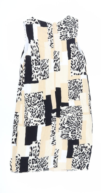 Wallis Women's Beige Black Animal Print Dress, Size 8