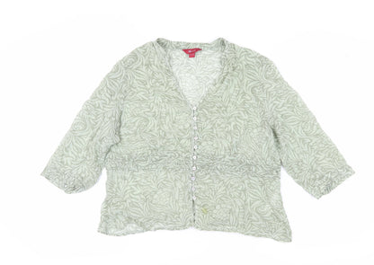 Womens UK Size 18 Monsoon Green Wrap Blouse
