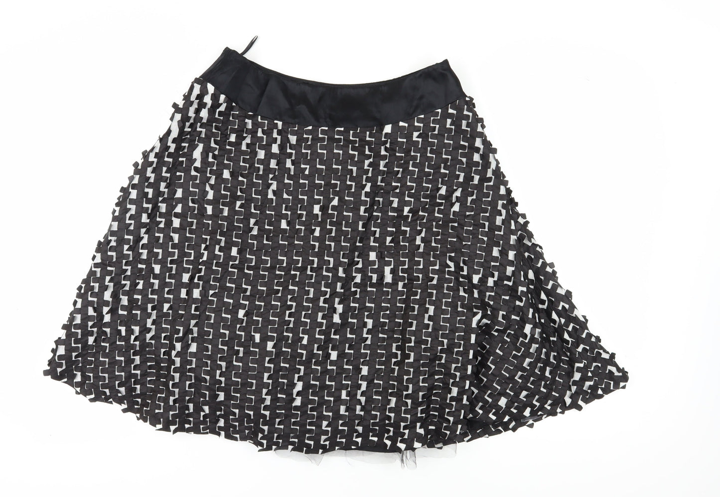 Coast Women's Black Geometric Skirt Size 16