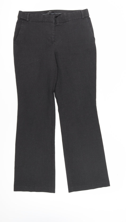 Womens UK Size 10 NEXT Regular Fit Dress Pants Black Trousers