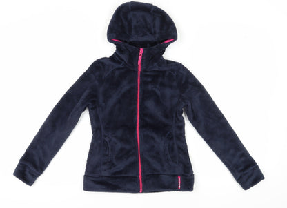 Decathlon Girls Blue Hooded Fleece Jacket 11 Years