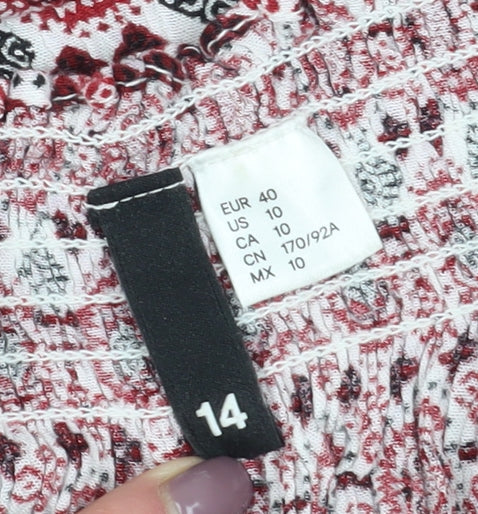 Womens UK Size 12 H&M Multicoloured Cropped Blouse