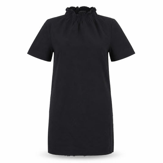Front view of COS Women's Black Shift Dress, size 8, Short Sleeve