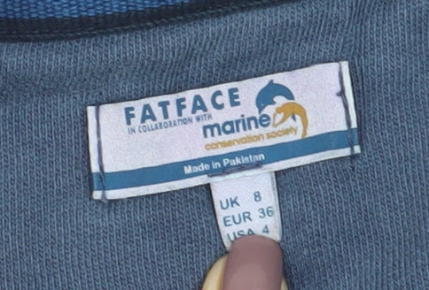 Womens UK Size 8 FatFace Blue Pullover Sweatshirt