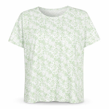 Womens UK Size L Damart Green Basic T-Shirt