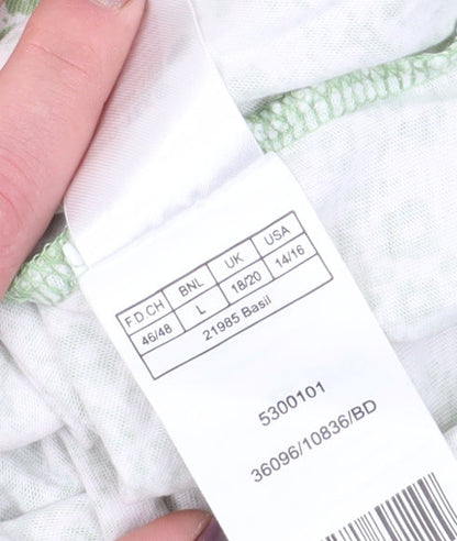 Damart Women’s Floral Green T-Shirt, L, Cotton