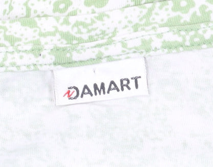 Damart Women’s Floral Green T-Shirt, L, Cotton