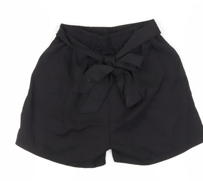 QED London Women's Black Paperbag Shorts S
