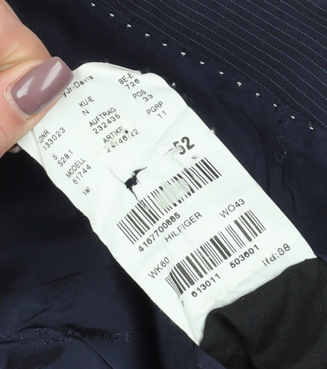 Mens UK Size 42 Tommy Hilfiger Regular Blue Suit Jacket