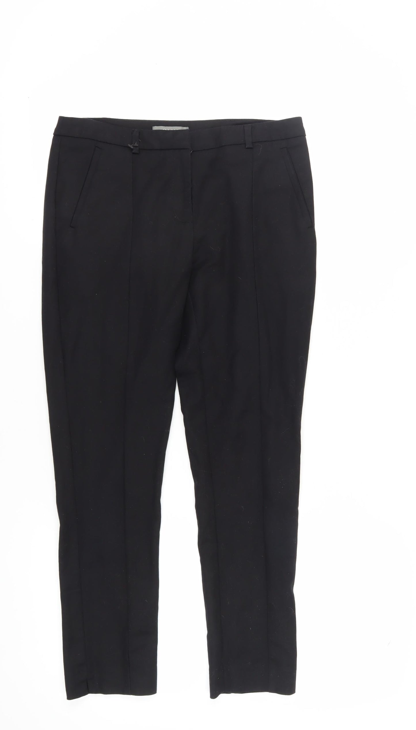 Womens UK Size 10 Oasis Slim Fit Dress Pants Black Trousers