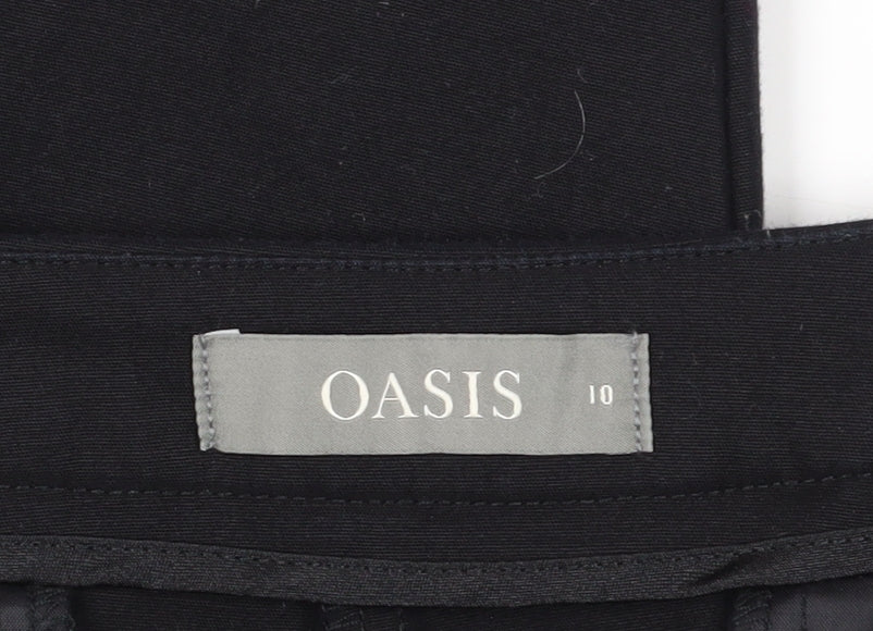 Womens UK Size 10 Oasis Slim Fit Dress Pants Black Trousers