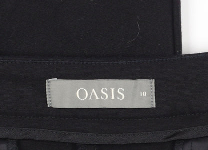 Womens UK Size 10 Oasis Slim Fit Dress Pants Black Trousers