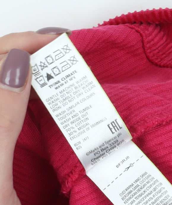 Marks and Spencer Women's Pink Corduroy Skirt Size 18