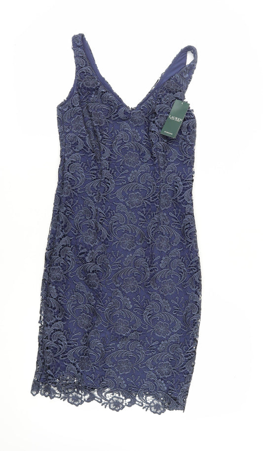 Ralph Lauren Women's Blue Sheath Dress Size 8