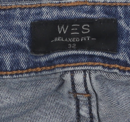 WES Women's Blue Relaxed Fit Denim Jeans