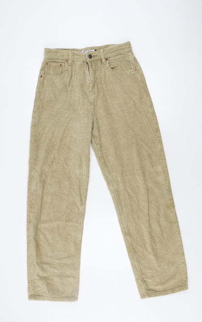 Motel Women's Beige Straight Corduroy Jeans, Size S
