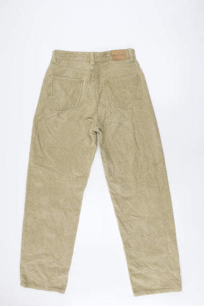 Motel Women's Beige Straight Corduroy Jeans, Size S