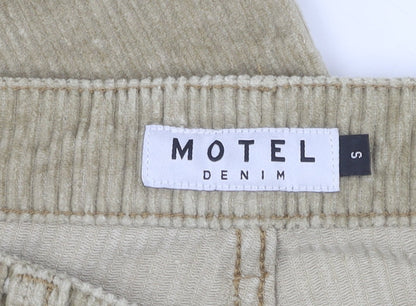 Motel Women's Beige Straight Corduroy Jeans, Size S