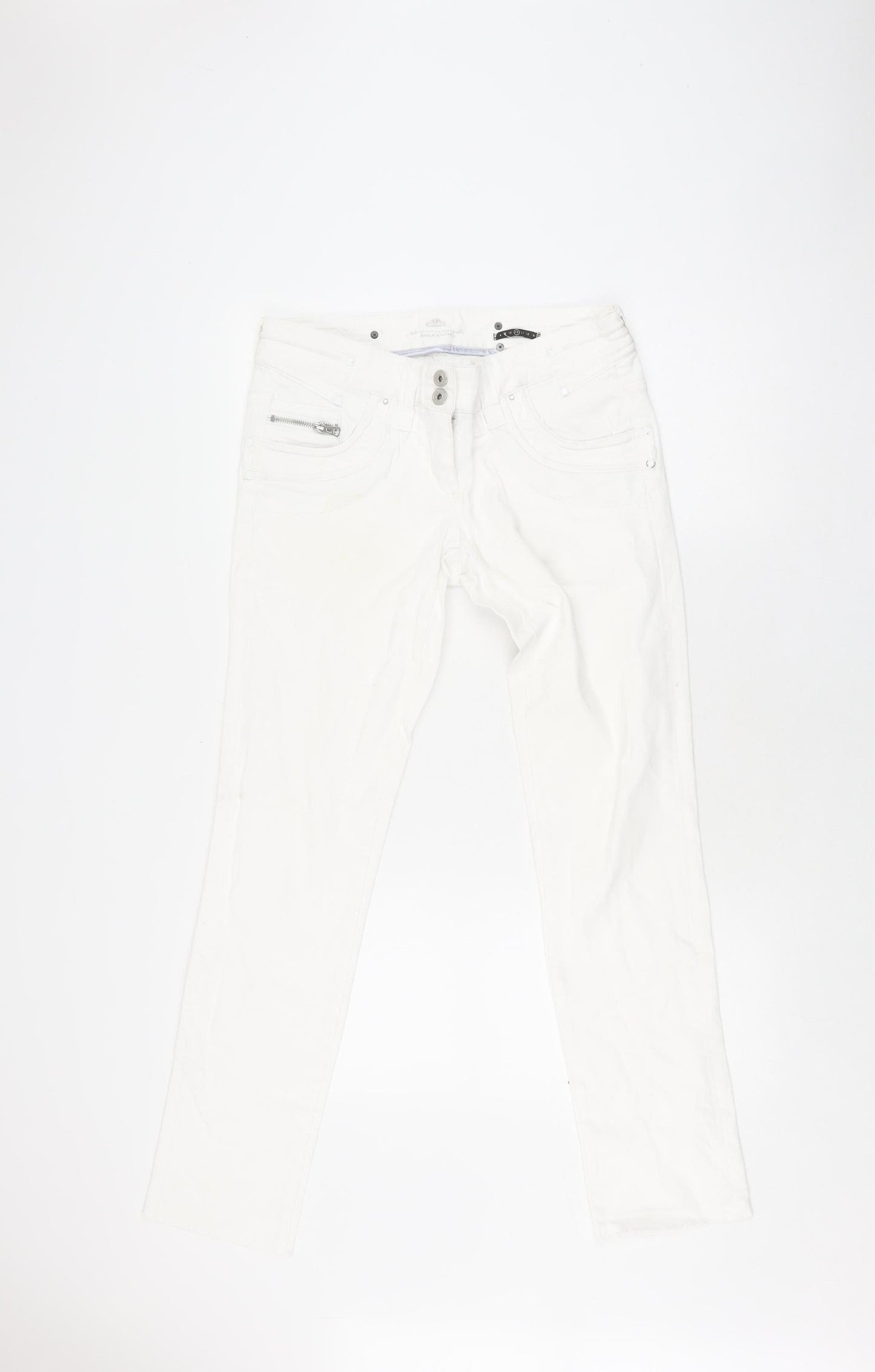 River Island Women's White Straight Jeans Size 12 Long