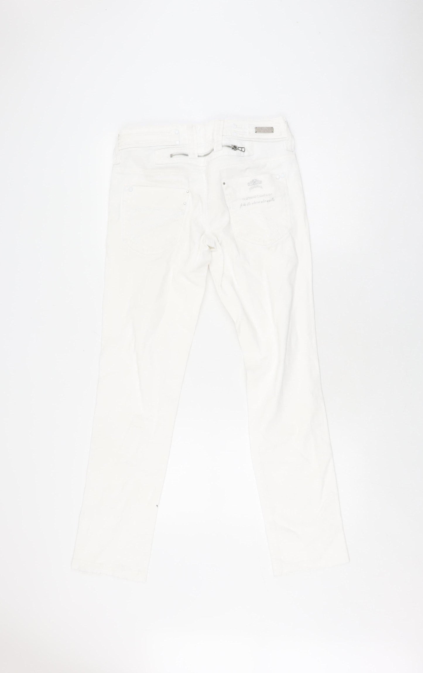 River Island Women's White Straight Jeans Size 12 Long