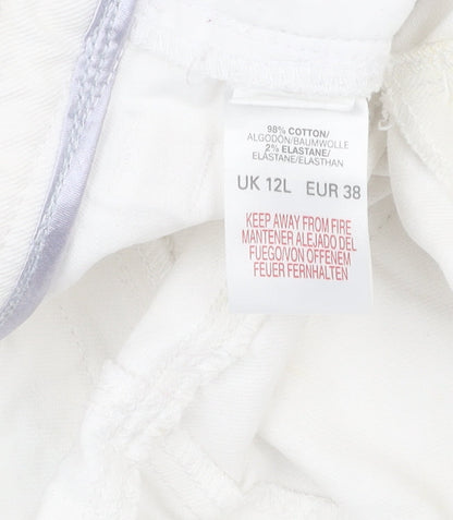 River Island Women's White Straight Jeans Size 12 Long